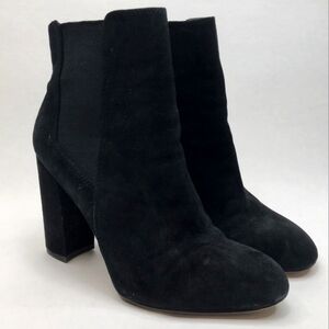 Sam Edelman CASE booties Black suede  pull on Block Heel 9.5